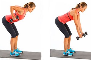 упражнения с гантелями для укрепления мышц спины